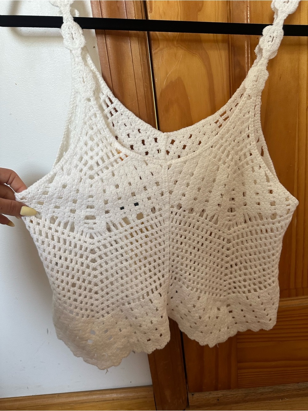 Rebellion Again White Crochet Knit Tank Top / Swimsuit Cover Up – Size Medium - Picture 6 of 6